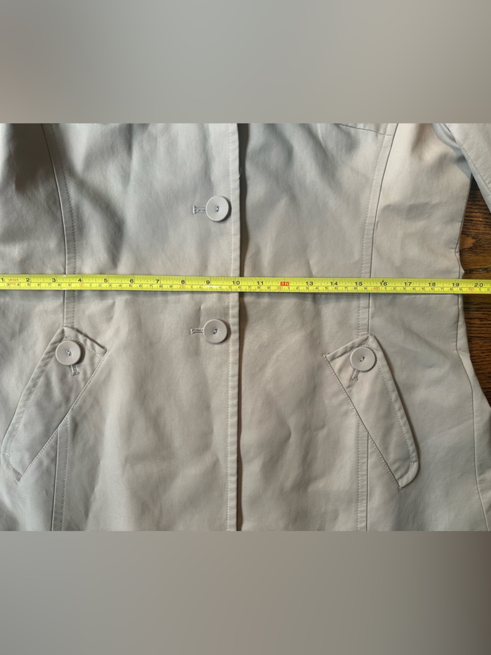 Ann Taylor LOFT Trench Coat Jacket Size 12 Tan Khaki Lightweight Classic - Picture 8 of 12